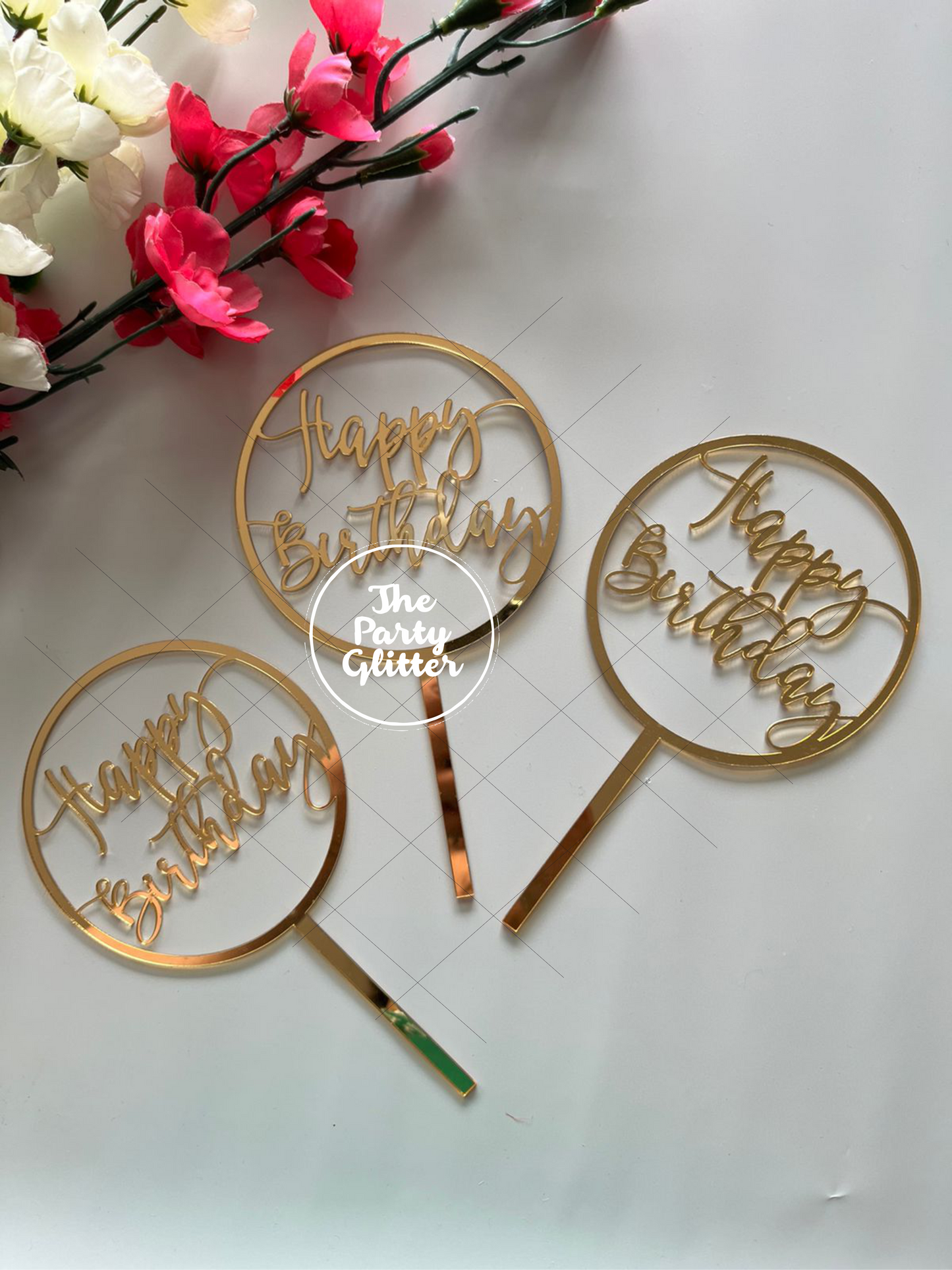 Happy Birthday Circular Cake Topper