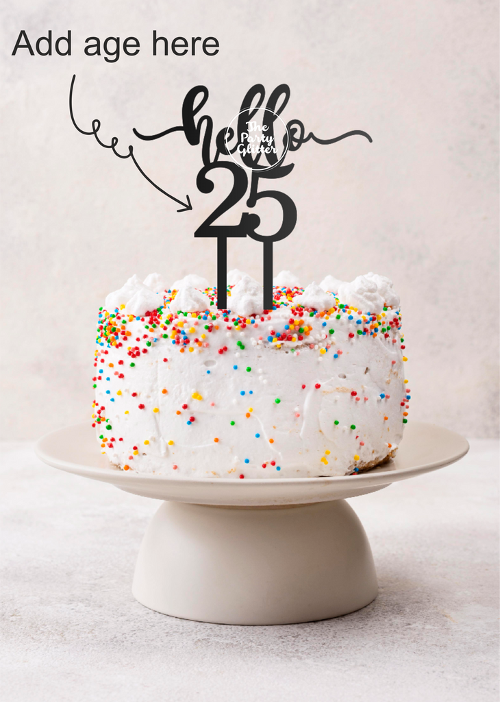 Glitter Hello 25 Twenty Five Topper 25th Birthday 25 - Etsy | 25th birthday  ideas for her, 25th birthday cakes, Birthday cake toppers