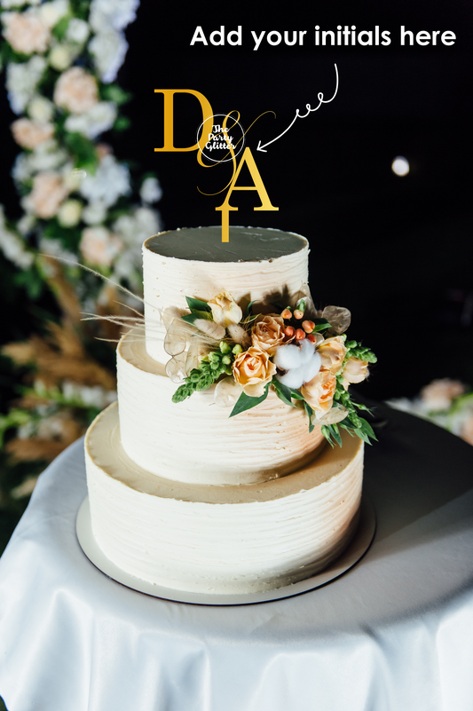 D&A Custom Wedding and Engagement cake topper, add your own initials, Monogram