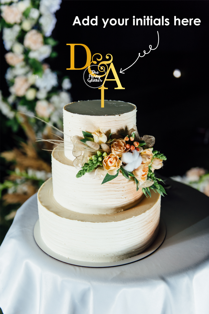 D&A Custom Wedding and Engagement Cake Topper add your own initials