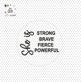 She is Strong, Brave, Fierce, Powerful. International Women's Day Popup! Stamp