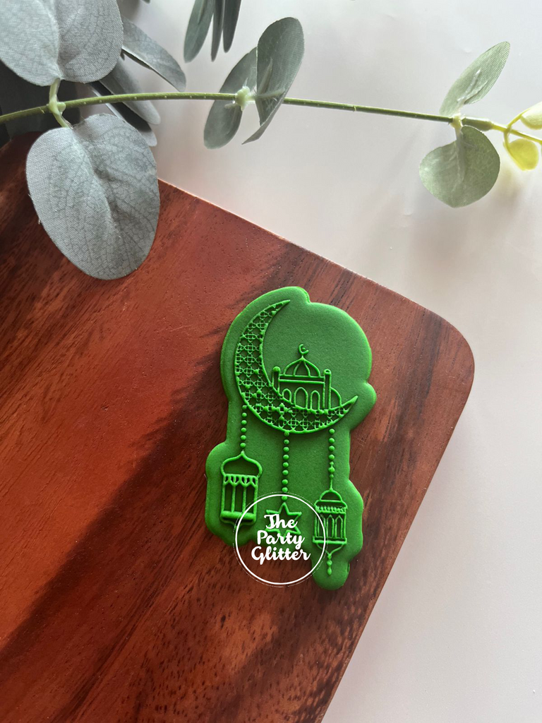 Eid Ramadan Intricate Moon, Minaret with Islamic Lights POPup! Stamp with Matching Cutter
