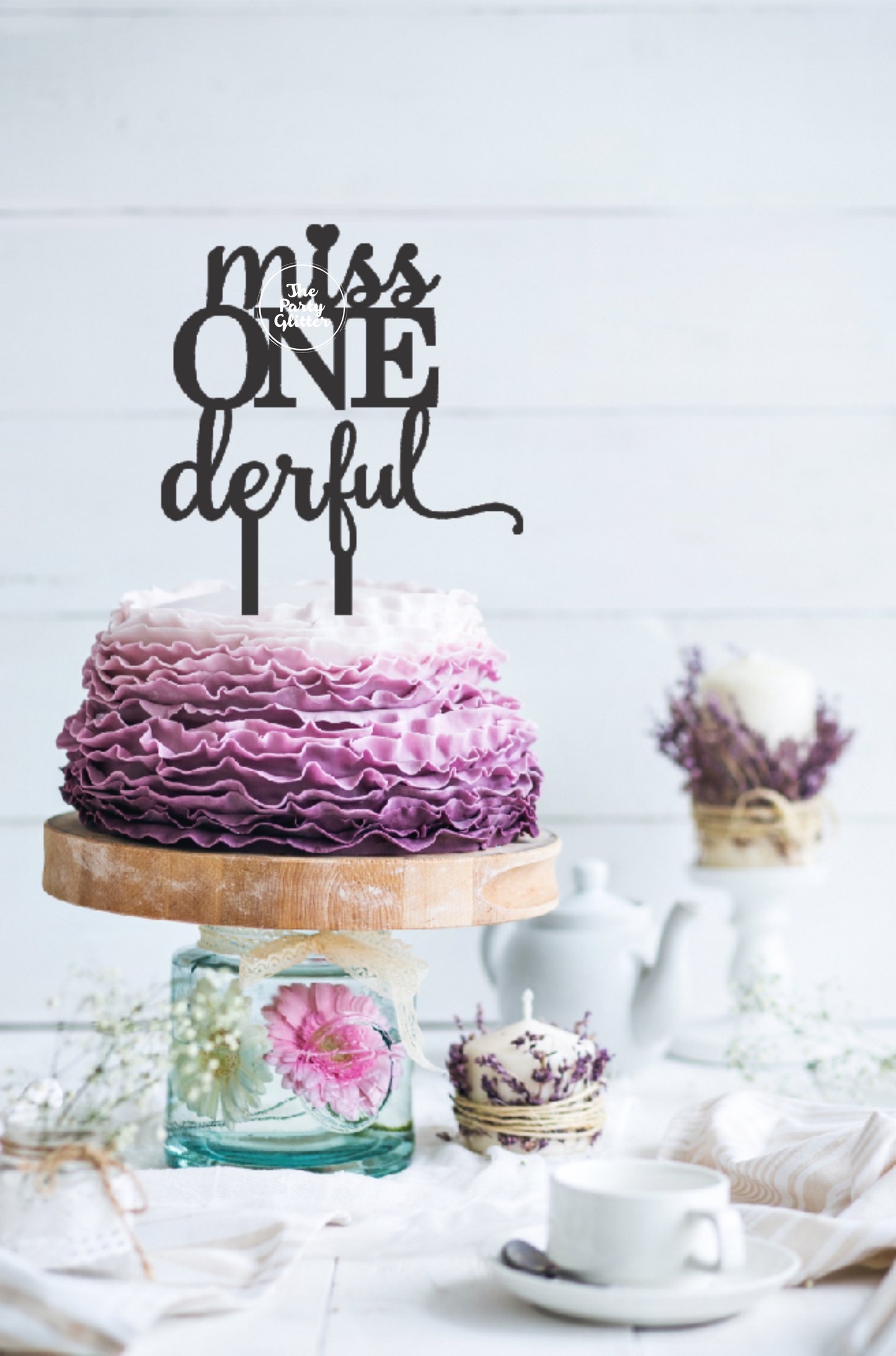 Miss ONEderful - First Birthday Cake Topper for Baby Girl