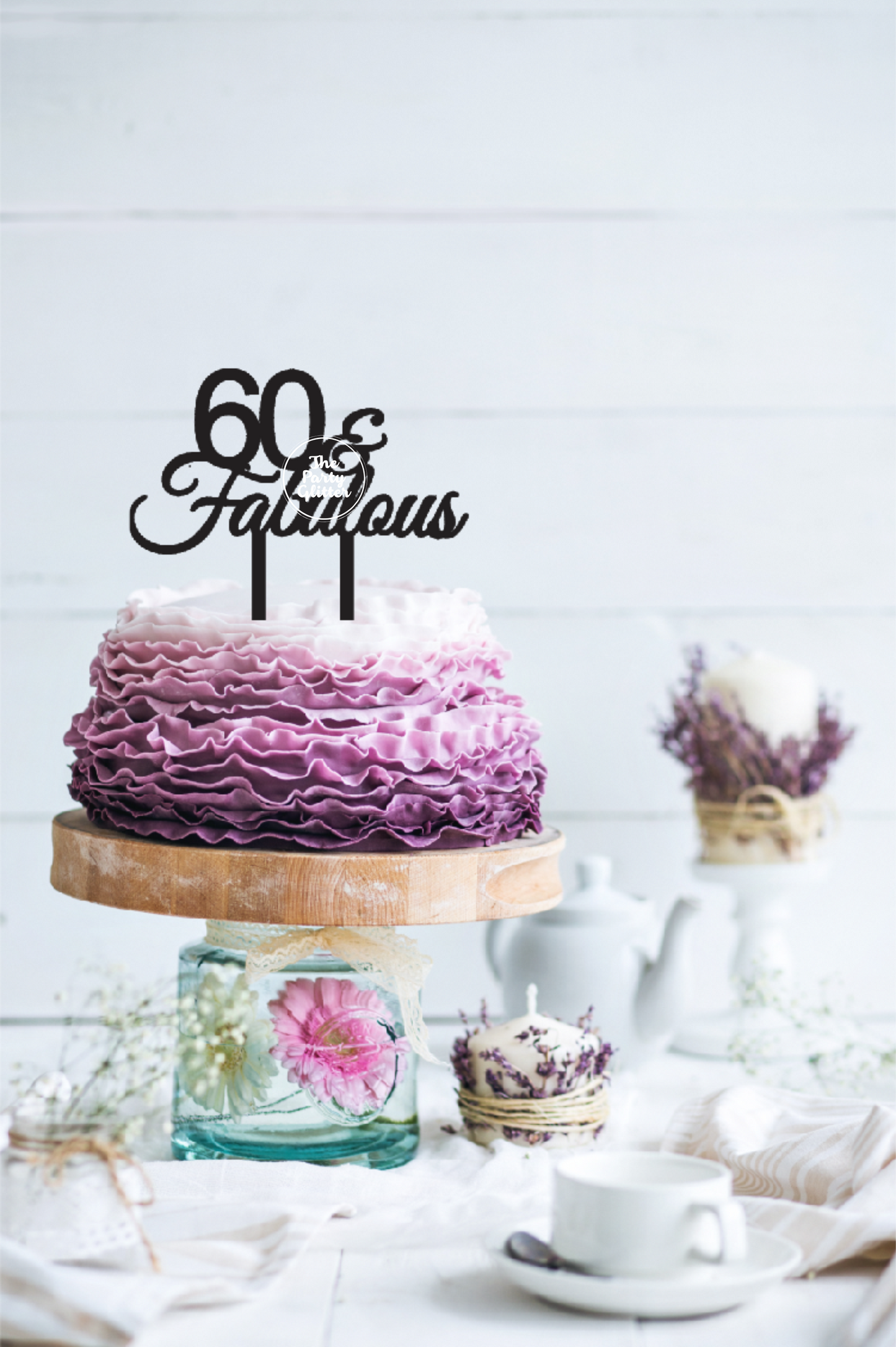 60 & fabulous, 60th Birthday Personalize with any Age Custom Cake Topper