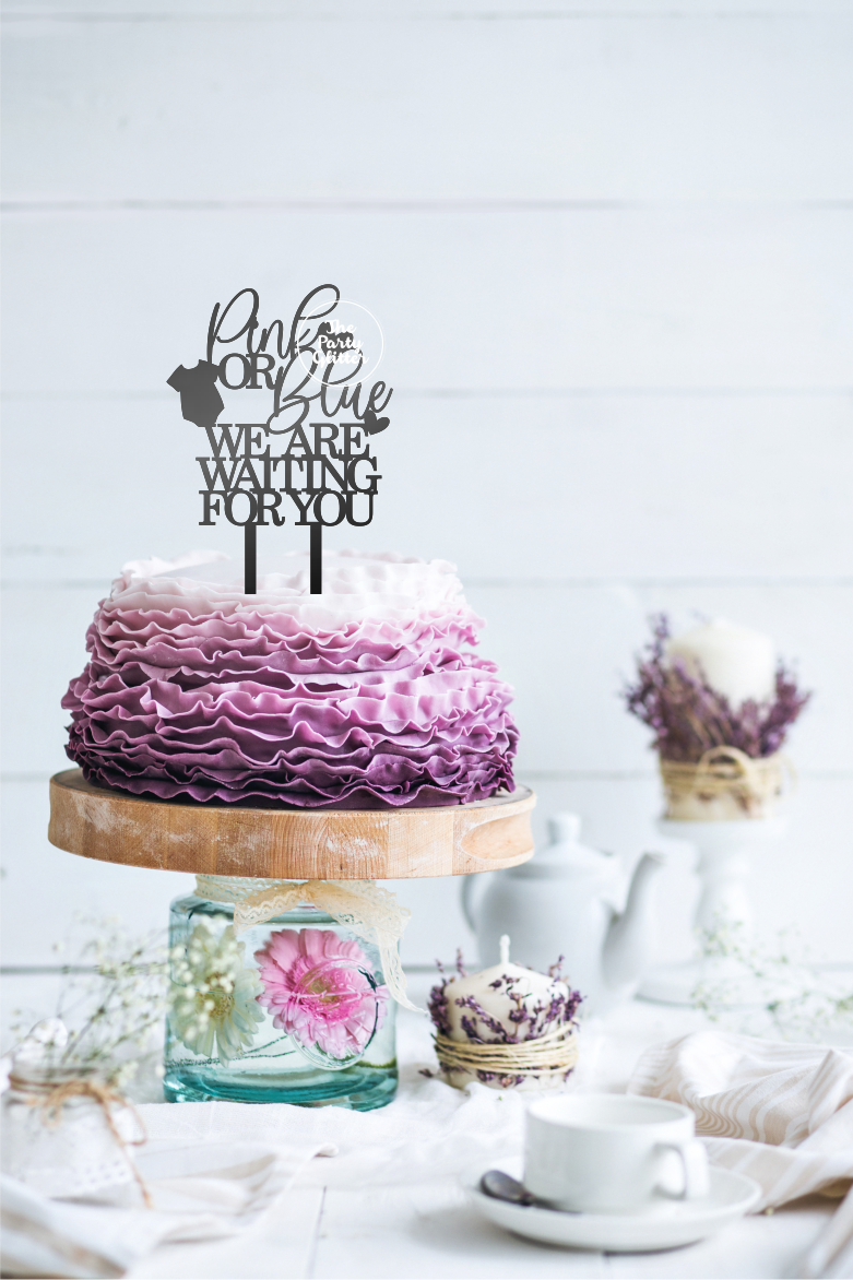 Pink or Blue Baby Shower Cake Topper