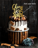 Cheers to 35 Years Birthday Cake Topper, Anniversary Cake Topper, Custom cake topper